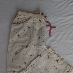 White deer pajama pants